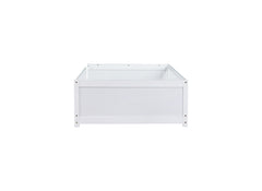 Twin size Floor Platform Bed with Built-in Book Rack,White(Old Sku:W504P143307)