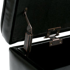 Cosmopolitan - Storage Ottoman Bench with Open Bottom - Midnight Black