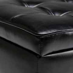Cosmopolitan - Storage Ottoman Bench with Open Bottom - Midnight Black