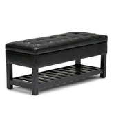 Cosmopolitan - Storage Ottoman Bench with Open Bottom - Midnight Black