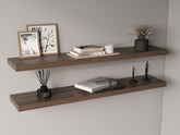 Ecco 47" Wide Floating Shelves Set Of 2, Shelves For Wall Decor For Bedroom, Bathroom Storage Shelves, Book Shelves For Living Room, Dark Brown