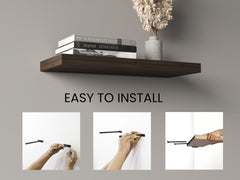 Ecco 31.5" Wide Floating Shelves Set Of 2, Shelves For Wall Decor For Bedroom, Bathroom Storage Shelves, Book Shelves For Living Room