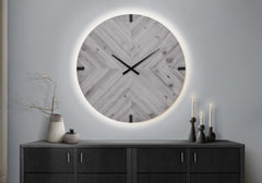 Clocks, 30" Round, Large Oversized, Wall Clock, Grey, Contemporary, Modern
