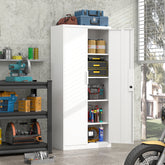 72-Inch 2-Door File Cabinet with Lock, 4 Adjustable Shelves, Heavy-Duty Steel Construction, for Commercial Office, Home Office, Legal Size & Letter File Storage, Organization Cabinet