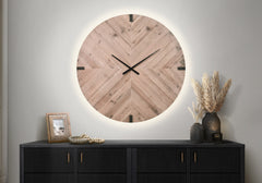 Clocks, 30" Round, Large Oversized, Wall Clock, Brown, Contemporary, Modern