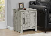 Accent Table, 22" H, End, Side Table, Storage, Side, Nightstand, Living Room, Bedroom, Rustique Grey Laminate, Transitional