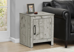 Accent Table, 22" H, End, Side Table, Storage, Side, Nightstand, Living Room, Bedroom, Rustique Grey Laminate, Transitional