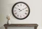 Clocks, 30" Round, Large Oversized, Wall Clock, Brown, Transitional