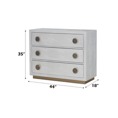 Anpu Silver Faux Crocodile Skin Finish Console Cabinet