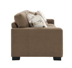 Darya Brown Suede Fabric Sofa w/4 Pillows