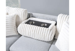 FORD LIGHT GREY/WHITE REVERSIBLE PULL OUT SOFA BED