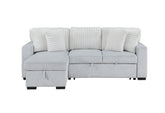 FORD LIGHT GREY/WHITE REVERSIBLE PULL OUT SOFA BED