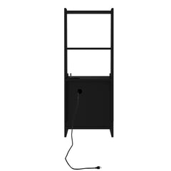 Nightstands Set of 2, with Charging Station, Smart Nightstand with Night Light, Modern Night Stand with Bookshelf, Bedside Tables with Storage Cabinet for Bedroom, Black