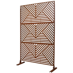 Outdoor & Indoor Privacy Screen Metal Privacy Screen 76" H×48" W, Freestanding Decorative Privacy Screen for Deck Balcony Patio, Privacy Fence Panels for Outside Lawn Garden PS101 RUSTY