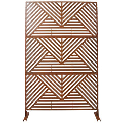 Outdoor & Indoor Privacy Screen Metal Privacy Screen 76" H×48" W, Freestanding Decorative Privacy Screen for Deck Balcony Patio, Privacy Fence Panels for Outside Lawn Garden PS101 RUSTY