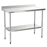 24" x 48" 18-Gauge Stainless Steel Commercial Work Table with 4" Backsplash and Undershelf