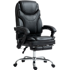 Massage Office Chair,PU Leather Heated Reclining Computer Chair with Footrest