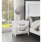 Avril Distressed White 2-drawer Nightstand Bedside Table