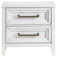 Avril Distressed White 2-drawer Nightstand Bedside Table