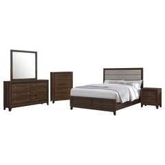 Anza Walnut 5-piece Queen Bedroom Set
