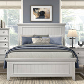 Farmhouse Style Full Size Panel Bed 1pc Classic White Finish Modern Bedroom Wooden Furniture