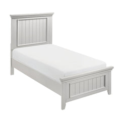 Farmhouse Style Twin Size Panel Bed 1pc Classic White Finish Modern Bedroom Wooden Furniture