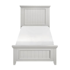 Farmhouse Style Twin Size Panel Bed 1pc Classic White Finish Modern Bedroom Wooden Furniture