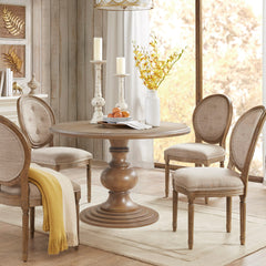 46" Round Pedestal Dining Table Reclaimed Walnut 46" Dia.