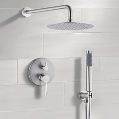 10" Brushed Nickle Roud Rain Shower head and Handheld Shower Head Set