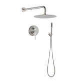 10" Brushed Nickle Roud Rain Shower head and Handheld Shower Head Set
