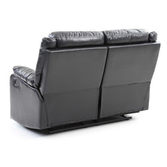 Sleek Black Contemporary Love Seat