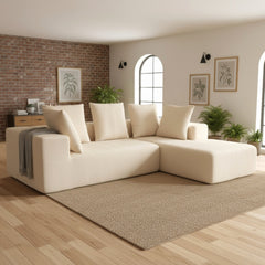 Elegant Beige Modular Sofa with Soft Cushions – Comfortable Sectional, Ideal for Living Rooms and Offices:YKX-33002-Beige