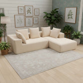 Elegant Beige Modular Sofa with Soft Cushions – Comfortable Sectional, Ideal for Living Rooms and Offices:YKX-33002-Beige