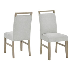 Tabitha 5Pc 66"W Rectangular White Faux Marble Top Dining Set in Light Oak Finish