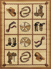 Tribes GC_YLS4010 Beige 2 ft. x 3 ft. Southwest Area Rug