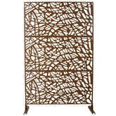 Outdoor & Indoor Privacy Screen Metal Privacy Screen 76" H×48" W, Freestanding Decorative Privacy Screen for Deck Balcony Patio, Privacy Fence Panels for Outside Lawn Garden PS102 BROWN