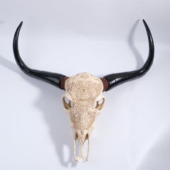 Bone-Inspired Bull Head Hanging Ornament-Resin Craft,Lifelike Details,North American Style