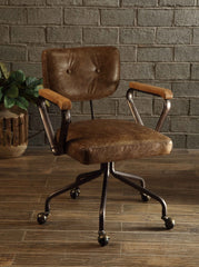 Hallie Vintage Whiskey Top Grain Leather Office Chair