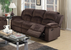 Modern Style 2pc Living Room Set Horizontal And Vertical Tufting Cushion Back Pillow Arms Suede Padded Chocolate Finish Primary Living Room Furniture