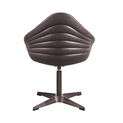 Pipino Antique Ebony Top Grain Leather Accent Chair with Swivel