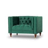 Evelyn Mid-Century Modern Tufted Back Velvet Lounge Chair