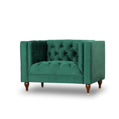 Evelyn Mid-Century Modern Tufted Back Velvet Lounge Chair
