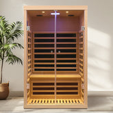 Two person hemlock sauna far-infrared sauna room (Left and front)