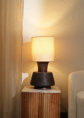 Handcrafted Artisanal Decorative Table Lamp with Wooden BaseFor Living Room-Bedroom-Home Decor-Tabletop-13X13X26.5"