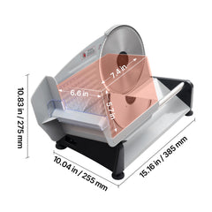 Meat Slicer, 7.5 inch 200W Electric Deli Slicer Machine with SUS420 Blade, 0-0.6 inch Adjustable Thickness, ETL Certified Home Food-Slicer for Meat, Ham, Baguett, Steak