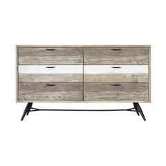 Bridges 6 Drawer Dresser in Two Tone Acacia Wood