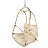 without Stand Swing Egg Chair Indoor Outdoor Wicker Rattan Patio Basket Hanging Chair with C Type bracket , with cushion and pillow,Patio Wicker folding Hanging Chair( Special construction cup holder