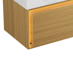 NYAH 48'' Wall-Mounted Cabinet with Two Drawers, NO Countertop and Basin, NO Faucet and Drain, Light Woodgrain Color