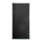 36 x 80 Antique Black Finished Fiberglass Entry Door Right Hand Inswing Fiberglass Door With White 4-9/16 Vinyl Frame