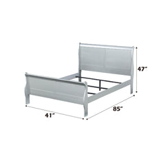 Louis Philippe Platinum Finish Twin Bed